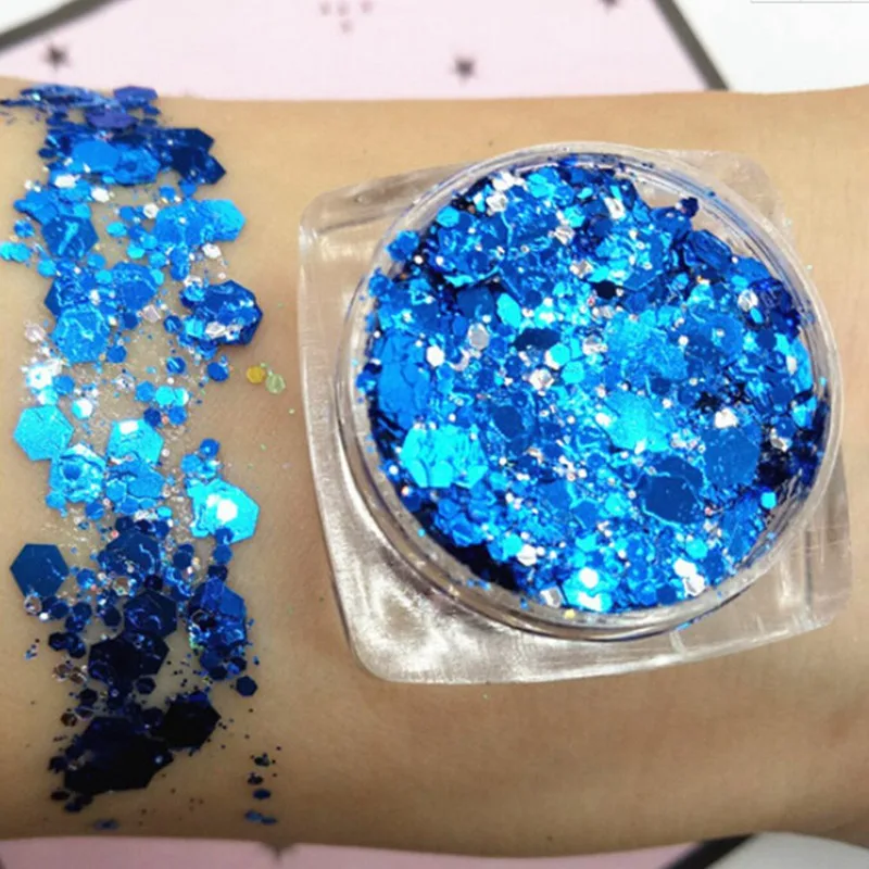 blue Блестящая блестящая жидкая краска для лица Maquiagem Eye Pigmento Para Os Olhos Русалка крем Хайлайтер для макияжа - Цвет: blue