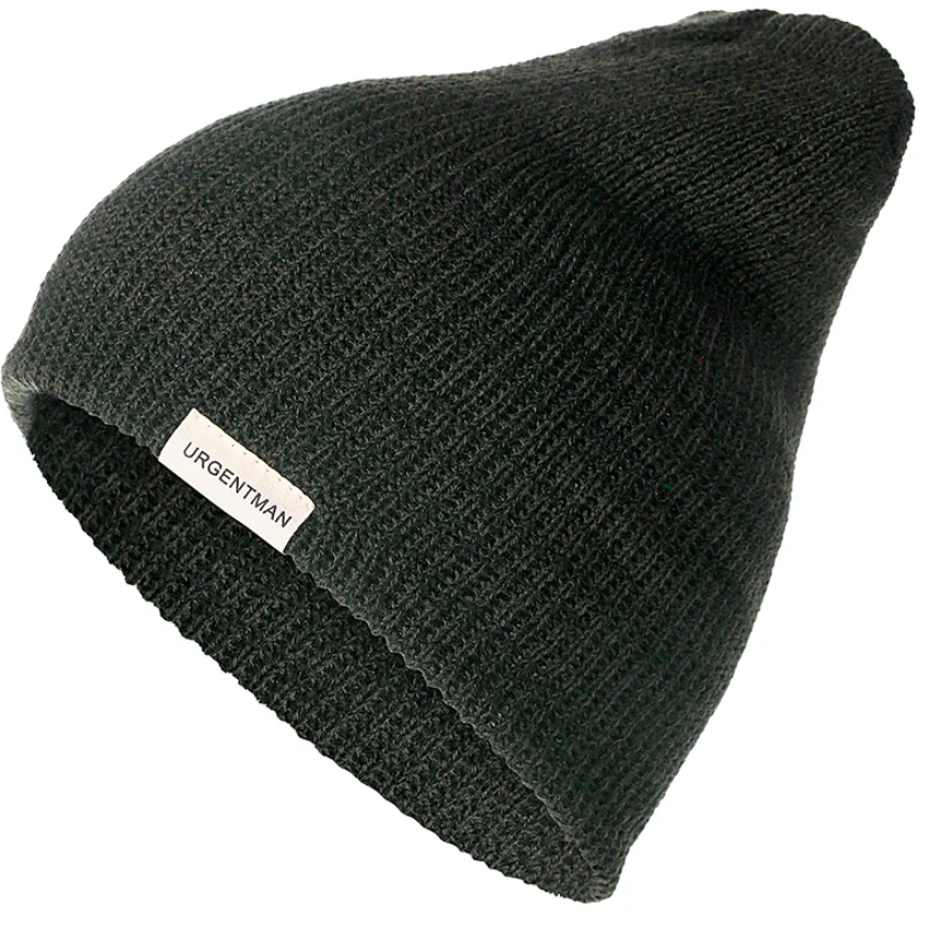 Army Green 1 шт шапка URGENTMAN бирка повседневное шапка женская шапка мужская теплая мягкий вязаная шапка зимняя модные однотонные шапки - Цвет: Army Green