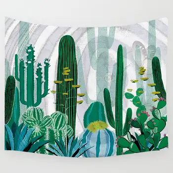 

Simsant Cactus Flower Plant Tapestry Indian Bohemian Meadow Art Wall Hanging Tapestries for Living Room Home Dorm Decor