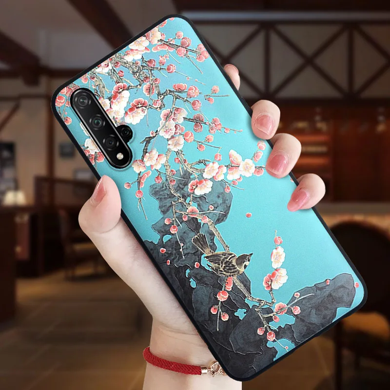 Объемный цветок чехол с тиснением для huawei y9 y6 y7 p10 p20 p30 lite рro mate10 20 30 honor 20 10i 9x 8x p smart чехол из мягкого ТПУ