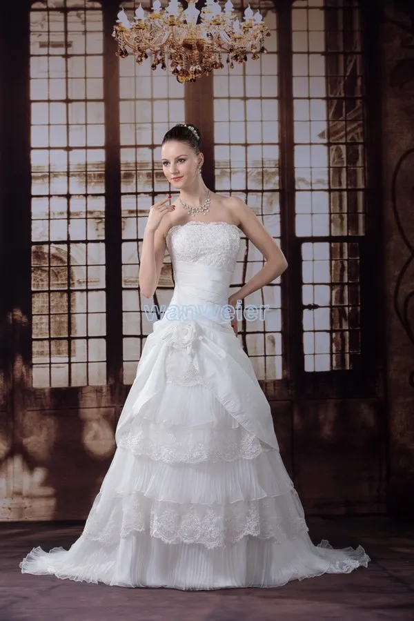 

free shipping bridal gowns and wedding of dress 2016 new custom size/color church dresses beading elaborate wedding dresses
