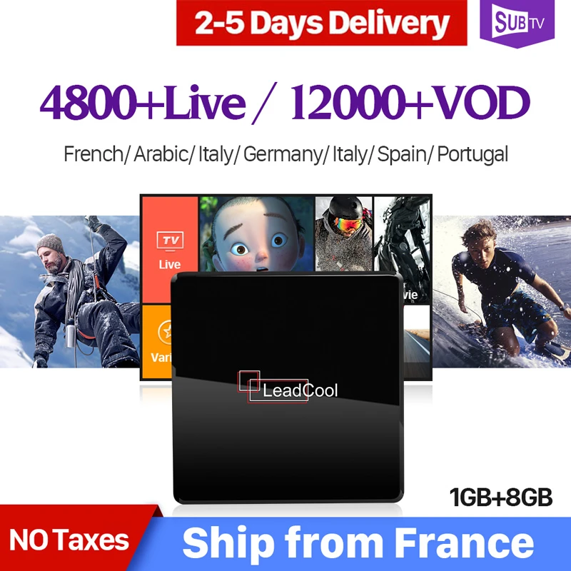 

4K Ip Tv France Iptv Subscription 1 Year Subtv Leadcool X Android 7.1 1g+8g S905w Italy Canada Spain Portugal Greek Sweden Ip tv
