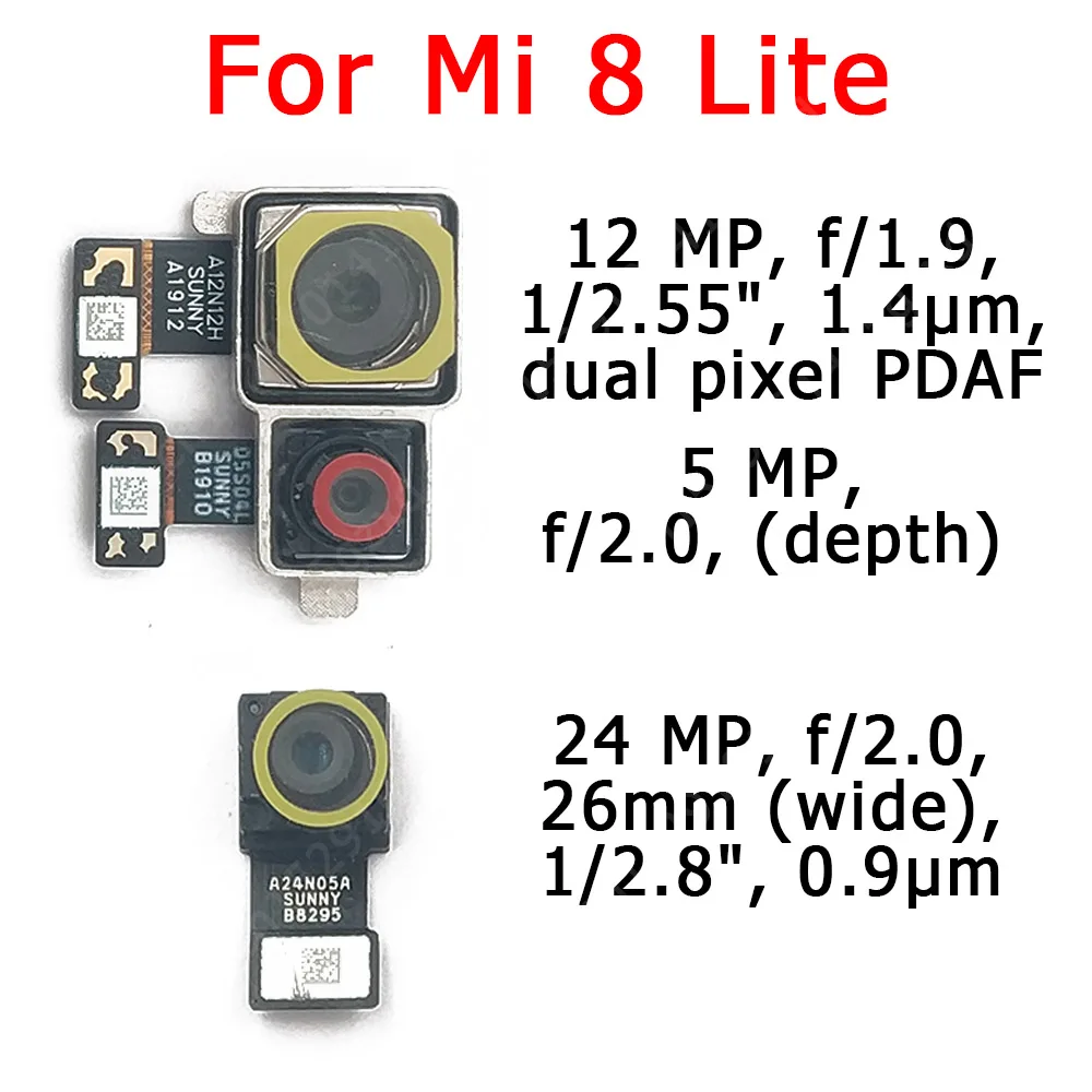 Оригинальная передняя и задняя камера для Xiaomi Mi 8 Lite Mi8 модуль основной камеры