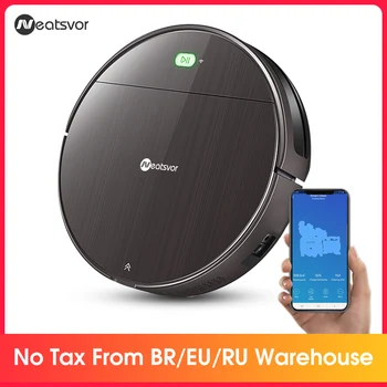 

NEATSVOR V392 Brown Robot Vacuum Cleaner Sweep & Wet Mop For Floor APP Control Map navigation Planned Auto Charge Robot 1800PA