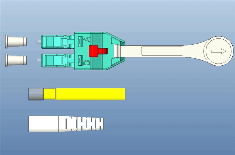 200 шт. LC Полярность Переключаемый Uniboot V1 LC волоконно-оптический разъем комплекты деталей SM APC OM3 aqua синий зеленый без наконечника ELINK
