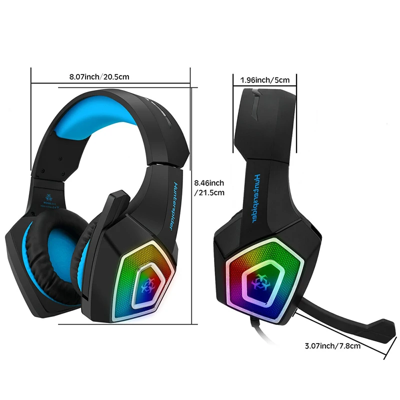 For PS4 Xbox One PC 1pc Wired Gaming Headset 7 Colors LED Light Stereo Headphone With Microphone Pohiks