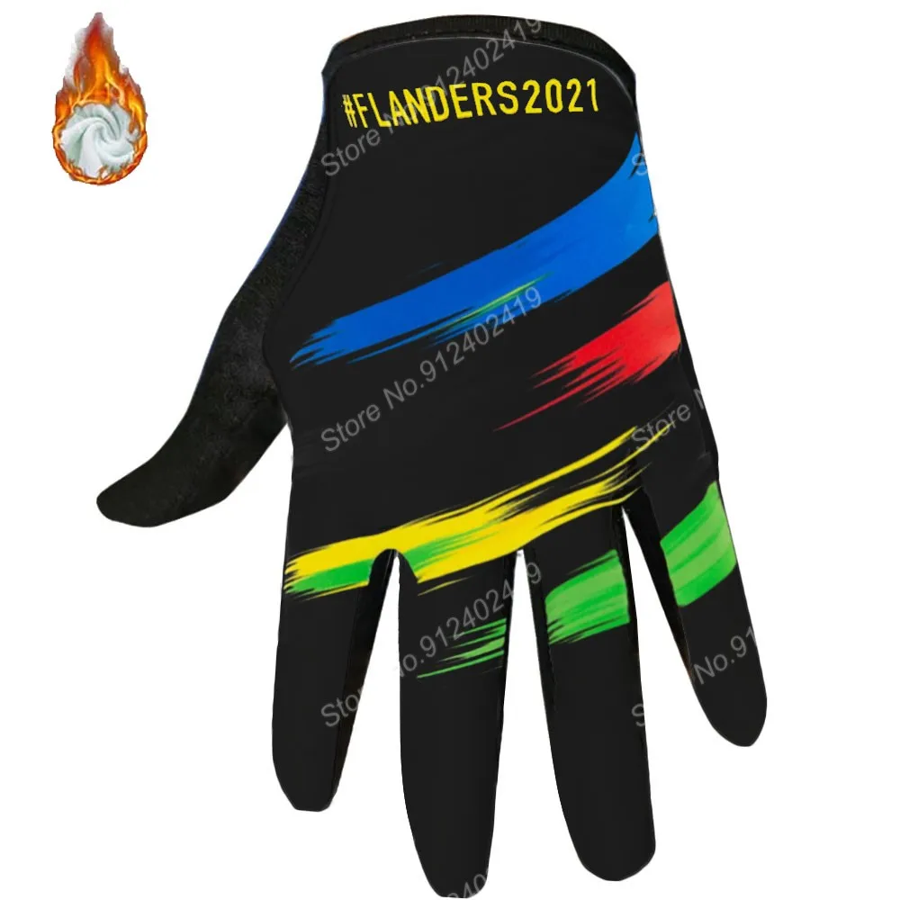 2021 FLANDERS WORLD CHAMPION Cycling Gloves Men Gel Full Finger Road Bicycle Jerseys MTB Gant Cyclisme Maillot | Спорт и развлечения