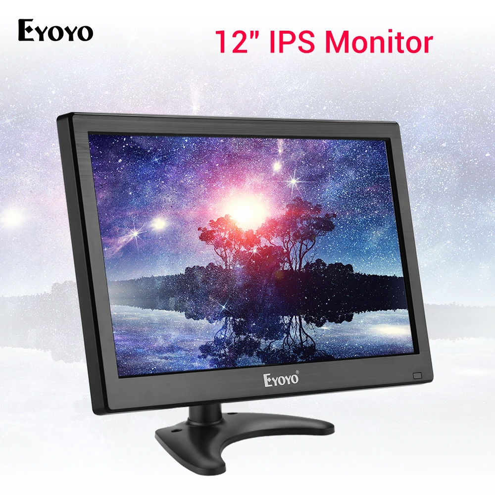 Eyoyo EM12T 12 дюймов компьютер с сенсорным экраном монитора ТВ монитор HD 1366x768 IPS Экран