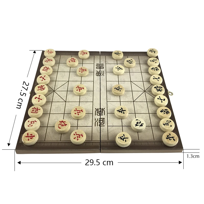 Wooden Chinese Chess Set Foldable Board Games 29.5*27.5*1.3 CM Chinese Boxed Chess Game Basswood Pieces Gift Yernea board game wooden chess foldable chess board folding chess board chess pieces and board table games chess pieces