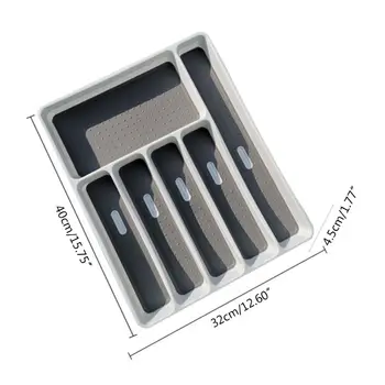 

6 Cavity Cutlery Tray Kitchen Drawer Organizer Spoon Knife Fork Separation Box H55A