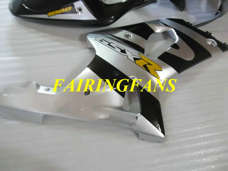 Пользовательские Обтекатели кузова для SUZUKI GSXR1000 2001 2002 2003 GSXR 1000 K2 00 01 02 ABS серебристо-черный обтекатель комплект+ подарки SS21