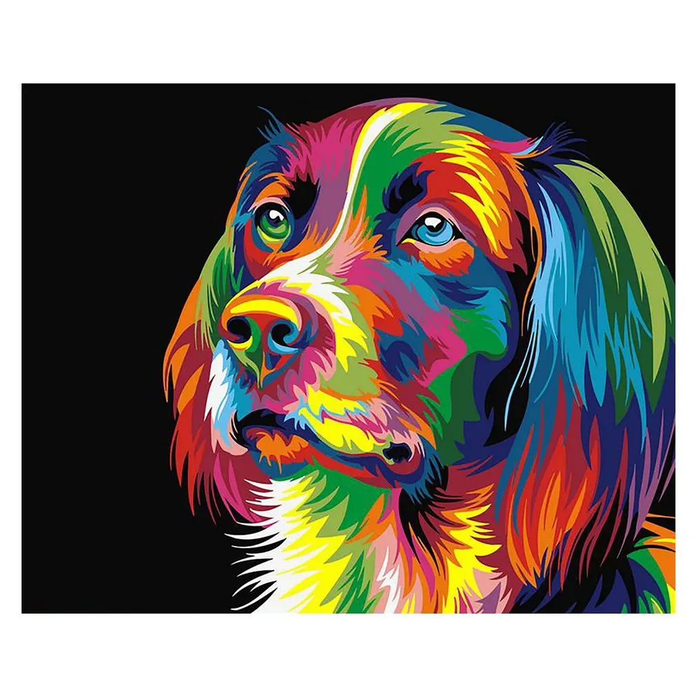 

DIY Oil Painting Side Face Color Idyllic Dog Hand-painted Landscape Decorative Painting Linen For Adults Kids Beginner
