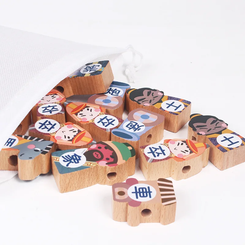 

Creative Cartoon Birthday Gift Three Kingdoms Children Cartoon Version Stereo China Chess Beaded Bracelet Game Toy