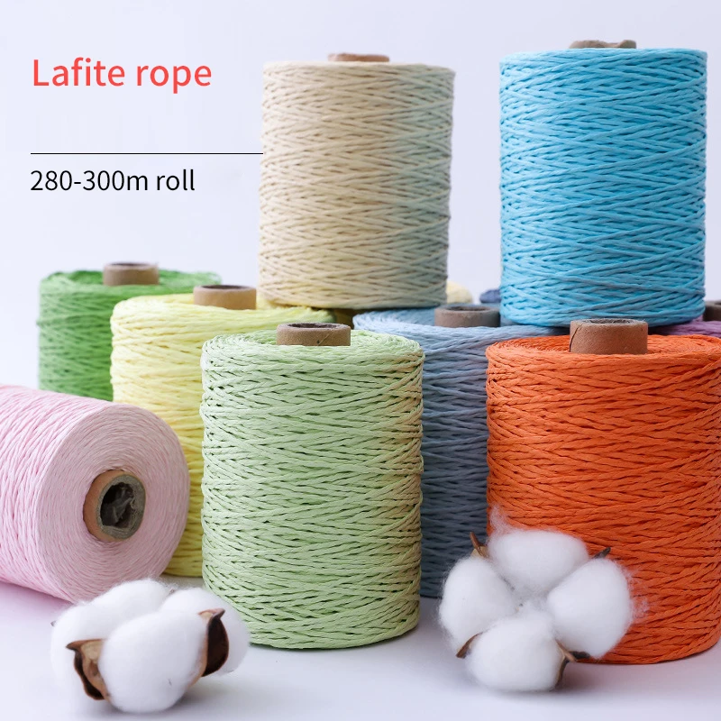 Filo Di Rafia Paglia Di Cotone Tessuto Estivo Cappello Di Paglia Filo Di Carta Di Paglia Di Cotone Lavorato A Mano Borsa All'Uncinetto Cuscino Cestini