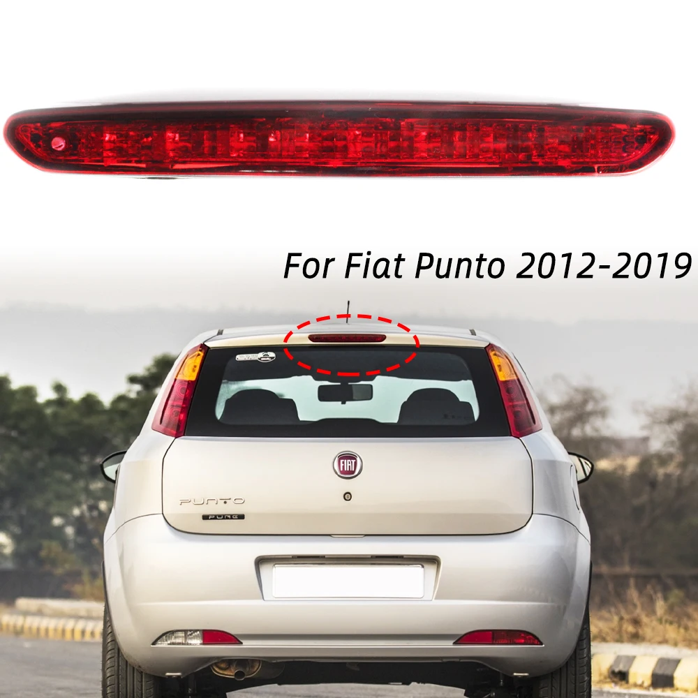 Car The Third Brake Light Rear Stop Light for Fiat Punto Evo Abarth Grande Punto 2008-2012 Red or Smoke Lens Black