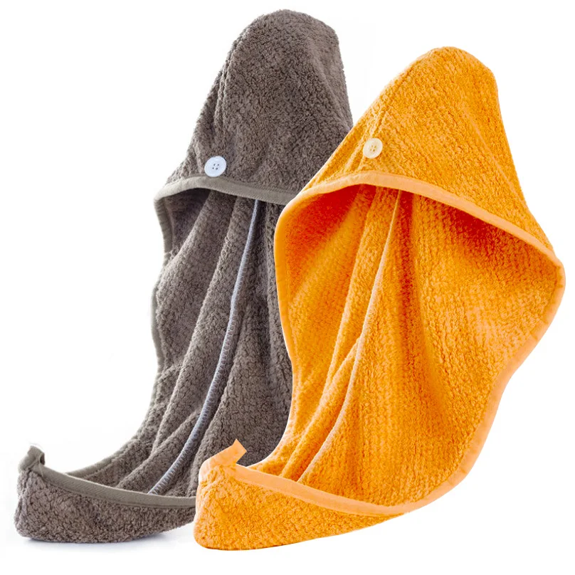 Coffee orange 2pcs 2 шт. шапочка для душа Волшебная микрофибра для волос быстросохнущая Сушилка полотенце накидка банная шапочка быстрая шляпа тюрбан сухая шапочка для душа головной убор - Цвет: Coffee orange 2pcs