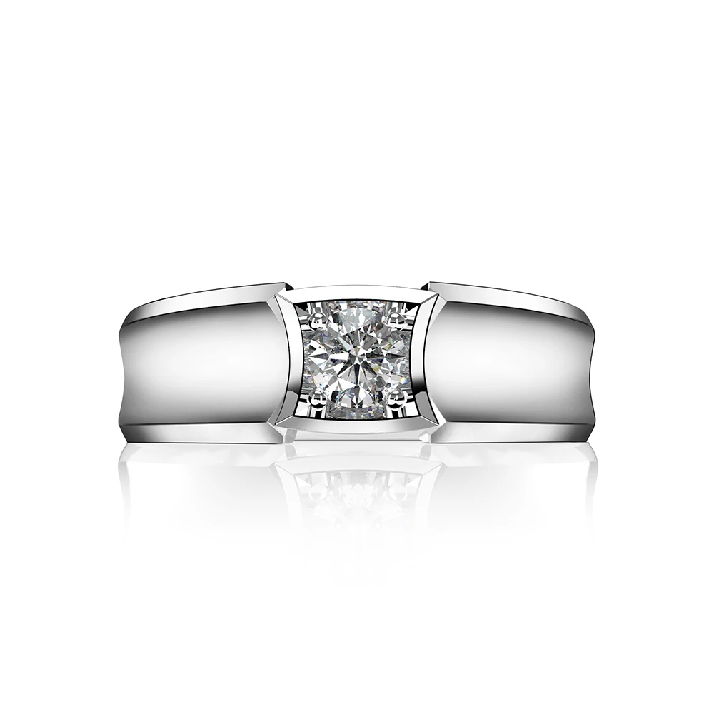 Rainbamabom 925 пробы Серебряное кольцо с муассанитом, драгоценным камнем для свадьбы, помолвки, унисекс, для мужчин и женщин, хорошее ювелирное изделие