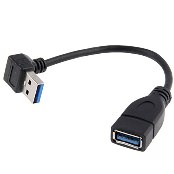 USB 3,0 прямой угол 90 градусов удлинитель адаптер «Папа-мама» шнур, 20 см