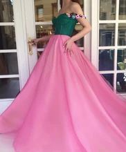 

Pink Moroccan Evening Dresses Ball Gown Off The Shoulder Tulle Appliques Long Turkey Dubai Saudi Arabia Prom Dress Gown