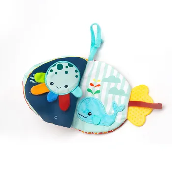 

Baby Early Education Cloth Book Creative Small Fish Cloth Book Cartoon Sea Animals Doll Soothing Toy Washable Enlightenment