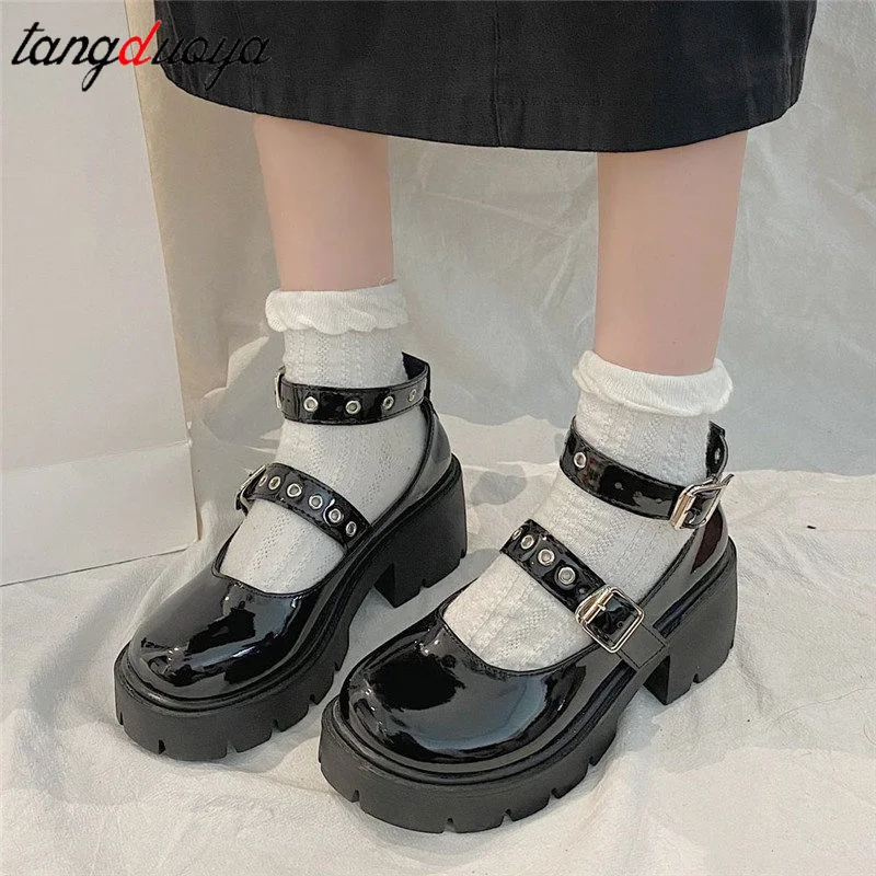 Women Shoes Japanese Style Lolita Shoes Women Vintage Soft High Heel 
