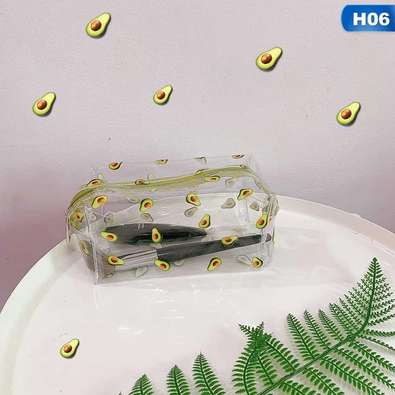 Прозрачный Кошелек для монет ПВХ дорожная косметичка фрукты красное сердце авокадо сумка дропшиппинг
