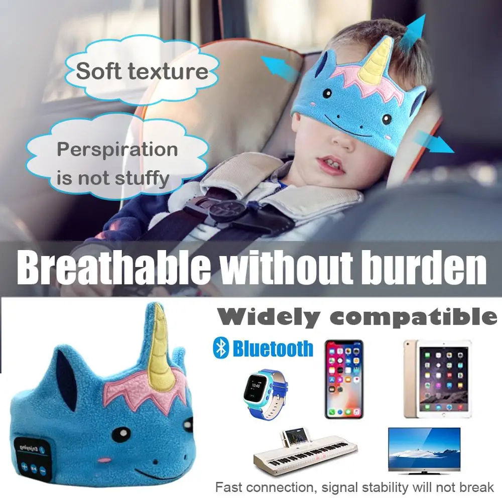 Unicorns Kids Headphone Bluetooth Sleep Mask Wireless Music Player with MIC for Handsfree for Boys Girls Birtday Gifts