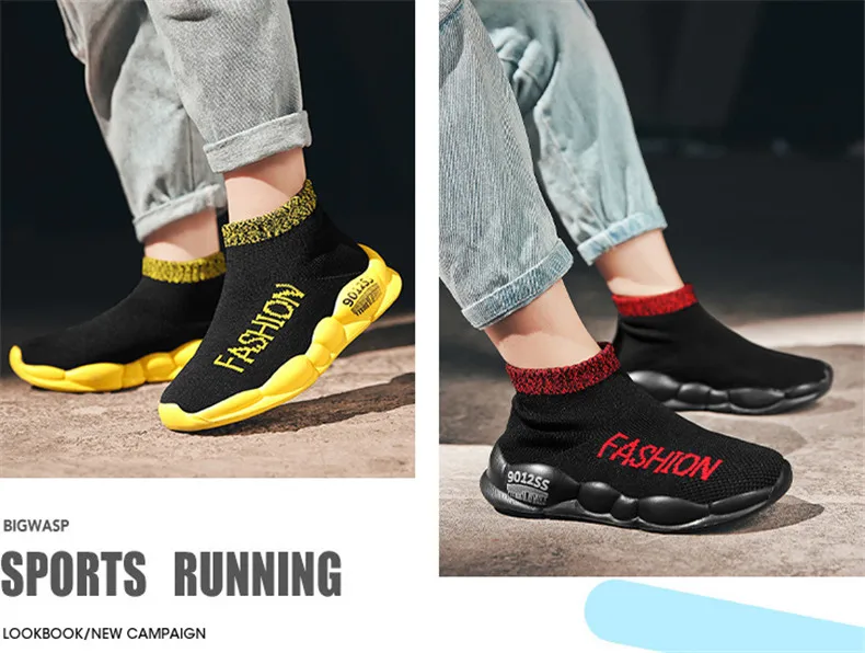 PINSEN 2020 Children Shoes Boys Sneakers Fashion Light Kids Sneakers Mesh Breathable Child Socks Shoes Boys Casual Shoes (10)