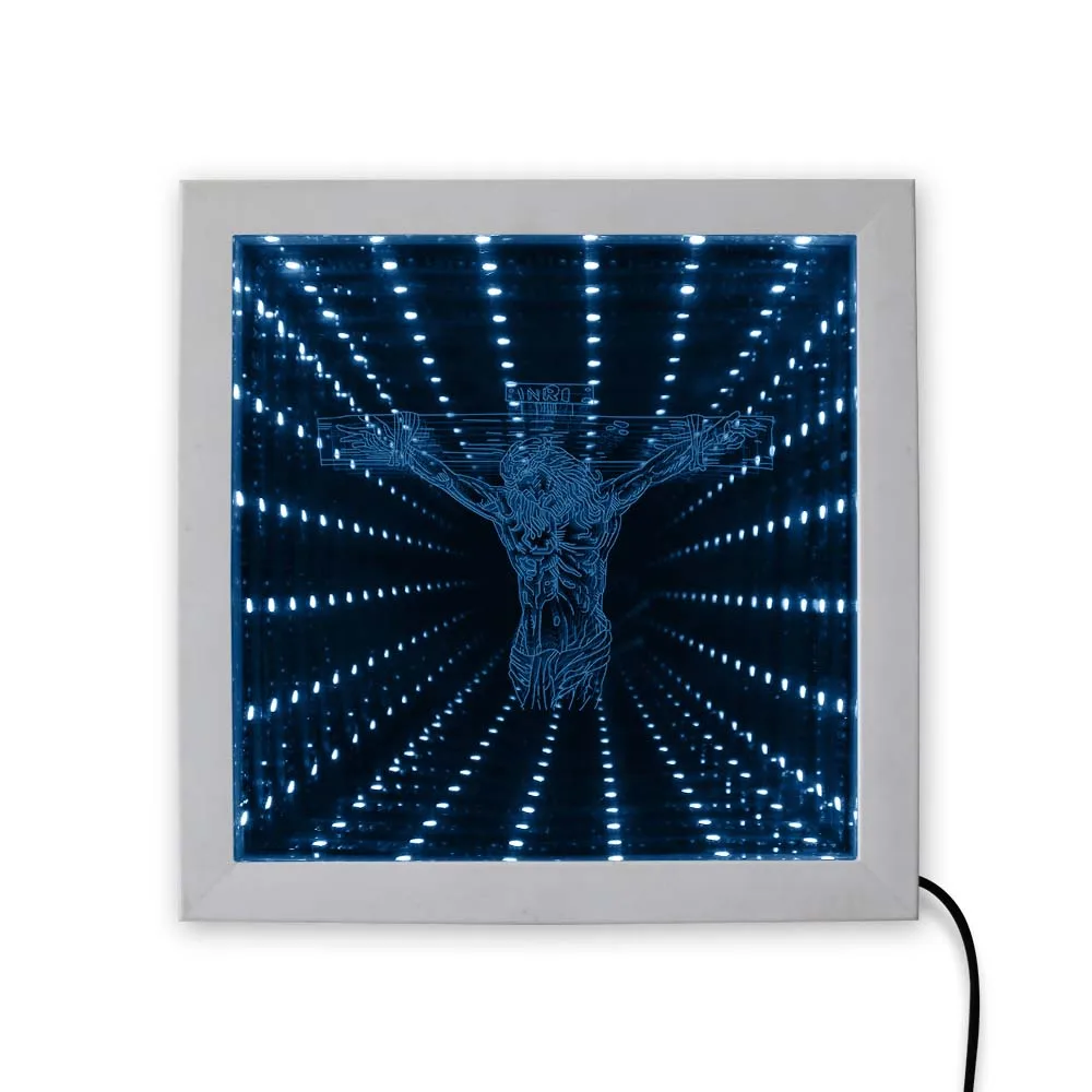 Jesus Cross 3D светодиодный зеркальный настенное художественное изображение