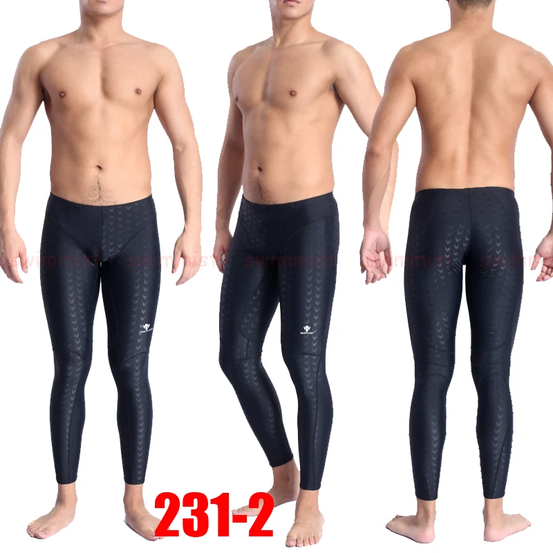 NWT HXBY-남성 경쟁 훈련 레이싱 다리 가죽 전문 수영 트렁크 바지, 물고기 스케일 패턴 모든 크기