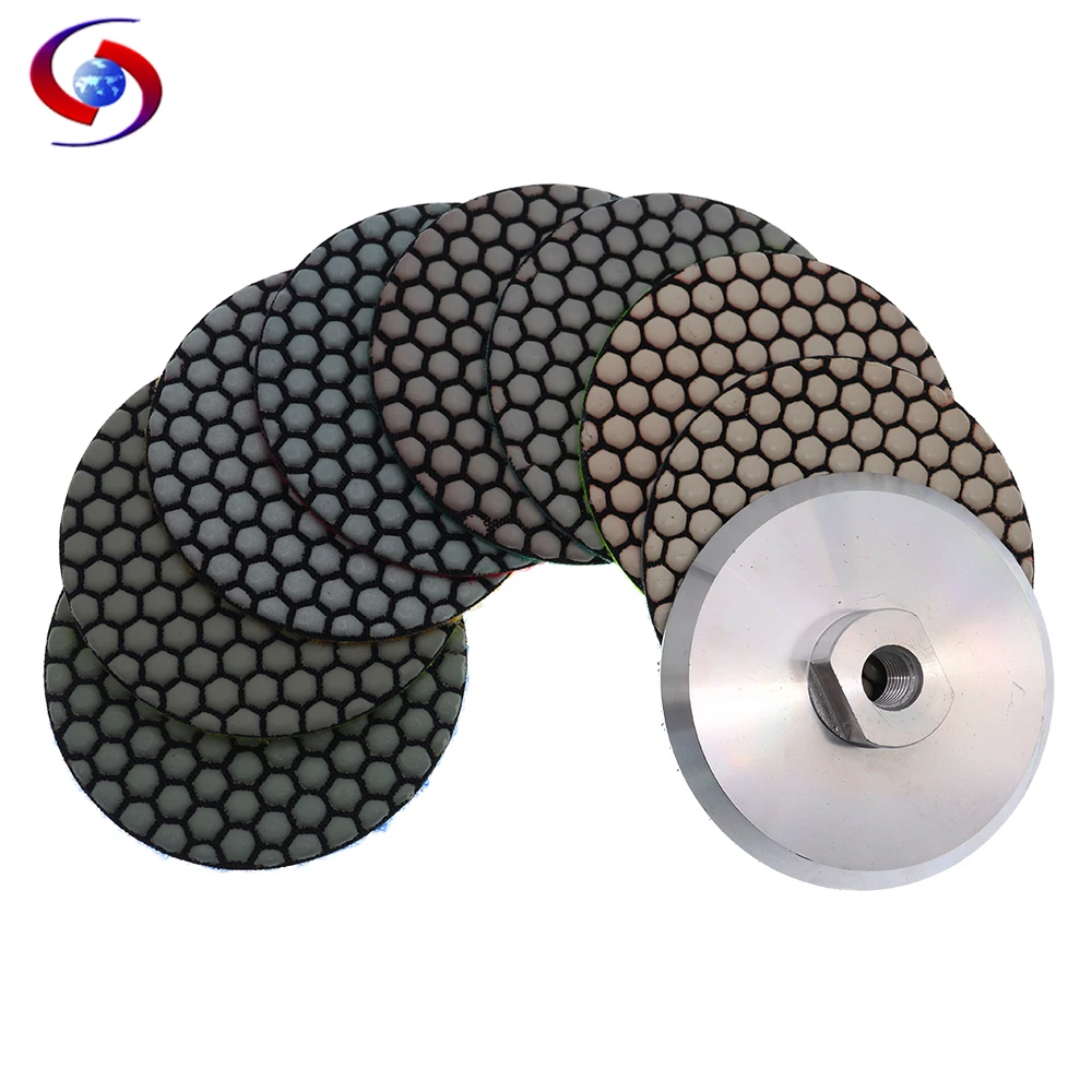 8 Pcs 4 Inch Dry Polishing Pad #50-BUFF 100mm Flexible Diamond Polishing Pads  New Design Marble Granite Stone Tile Sanding Disc shdiatool 160mm m14 thread dry vacuum brazed diamond drilling core bit porcelain tile marble stone masonry hole saw crowns