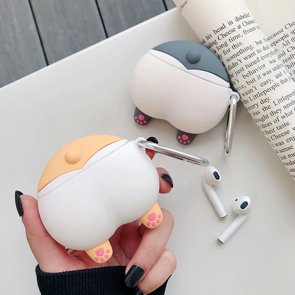 3D чехол для наушников для Airpods Pro, силиконовый чехол, ягодичный Кот, Мультяшные наушники/Earpods, чехол для Apple Air pods Pro 3, чехол, брелок