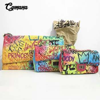 

Famous Brand Graffiti Bags For Women Rainbow Color Luxury Handbags Women Bags Designer Shoulder Bags Ladies Purses and Handbags