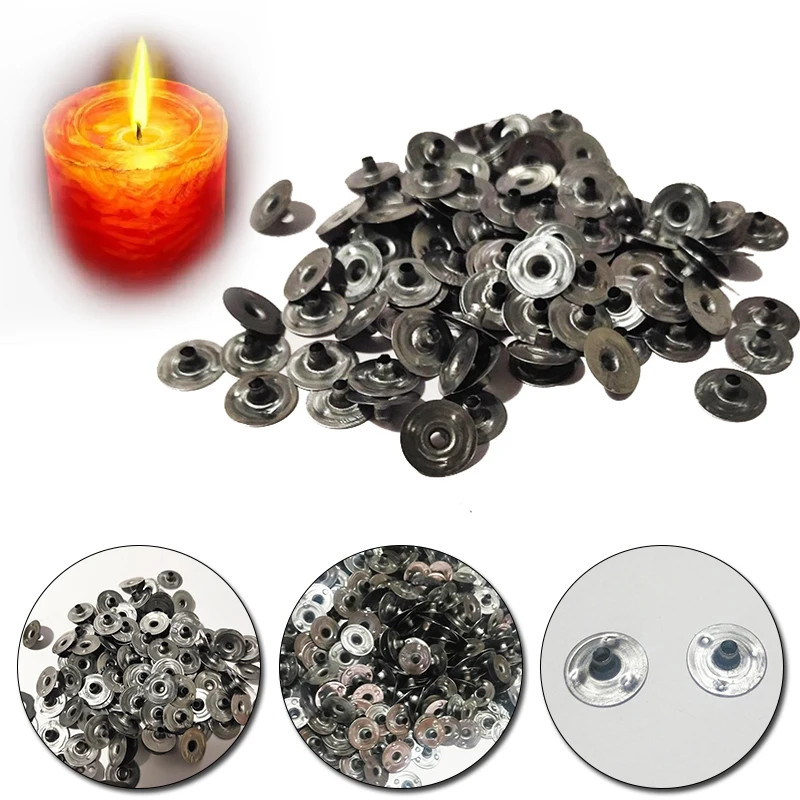 100Pcs/lot Craft DIY Metal Candle Wick Sustainers Carry Holders Tabs Tool Durable Waxed Candles Making | Дом и сад