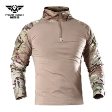 Камуфляжная тактическая футболка Мужская Наружная тренировочная военная форма альпинистская походная футболка с длинными рукавами Новая военная футболка