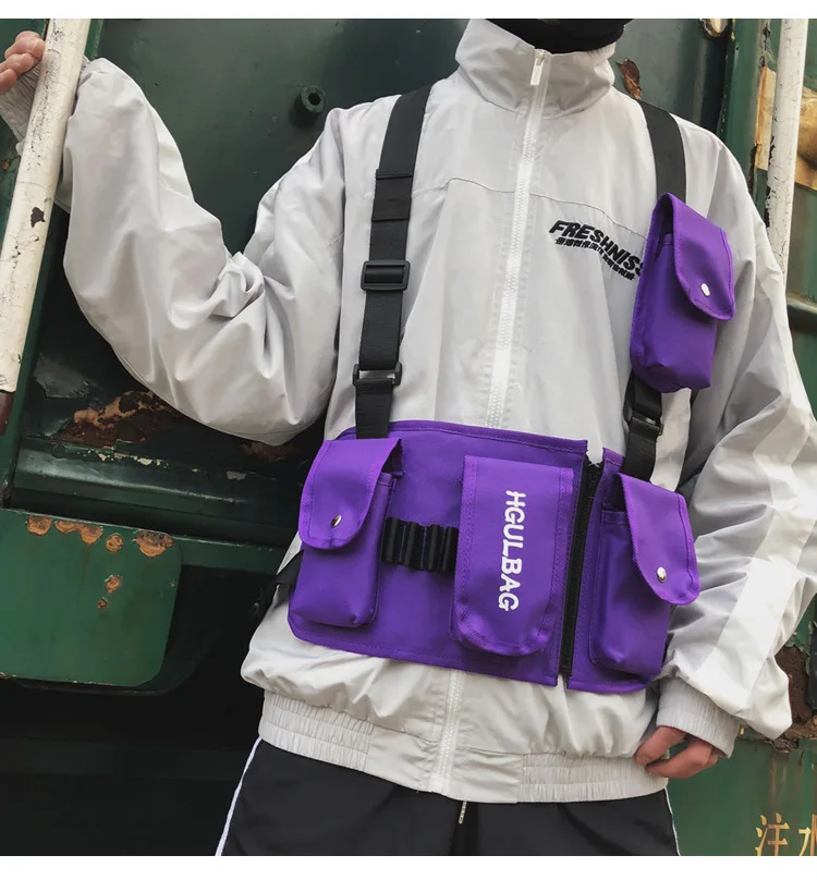 Functional Fashion Chest Rig Bag Men Women Hip Hop Harness Adjustable Tactical Vest Sports Hunting Tactical Packages Bullet Pack