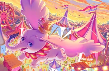 

Jmine Div 5D Dumbo Baby Elephant Circus Full Diamond Painting cross stitch kits art Cartoon 3D paint by diamonds