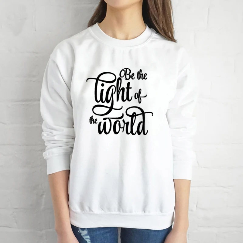 Be the light of the world Толстовка забавная женская из чистого хлопка религиозный христианский Библейский крещение слоган гранж tumblr хипстер молодой уличный стиль Эстетическая Осень Весна теплый сезон подарочные пуловеры Прямая Топ