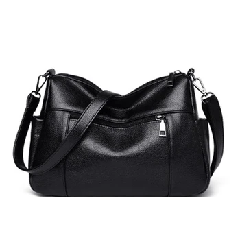 

casual fashion soft bag 2019 Solid color simplicity PU leather Designer Handbag High quality Chain Shoulder Messenger bags