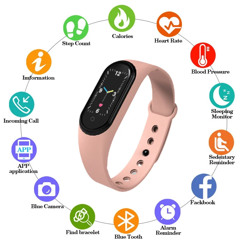 Смарт браслет reloj Smartband M5 с Bluetooth спортивные часы пульсометр монитор кровяного