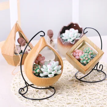 

Creative Hanging Flowerpots European-Style Iron Frame Micro Landscape Geometry Fleshy Home Office Desktop Decoration Ornaments