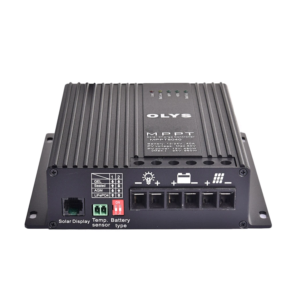 Controlador de Carga Regulador de Painel Carregador de Bateria do Controle Mppt Solar Remoto 12v 24v 20a - 40a Controladores solares