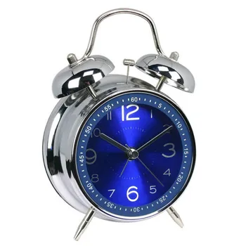 

Fashion 4inch Metal Alarm Clock Digital Watch Silent Quartz Needle Clocks Electronic Desktop Clocks Table Decor Creative Gift