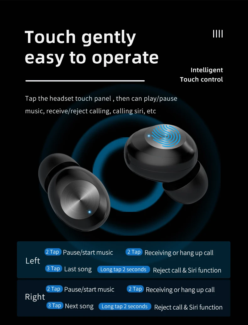 Popular Cellphone Wireless Bluetooth headphones for all mobile phone in ear Hifi Waterproof Headset Mini for Kids Black Friday