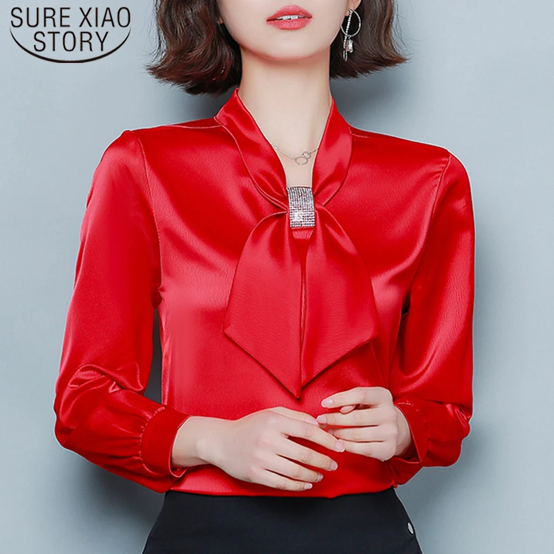 2021 Spring Bow Silk Clothes Office 