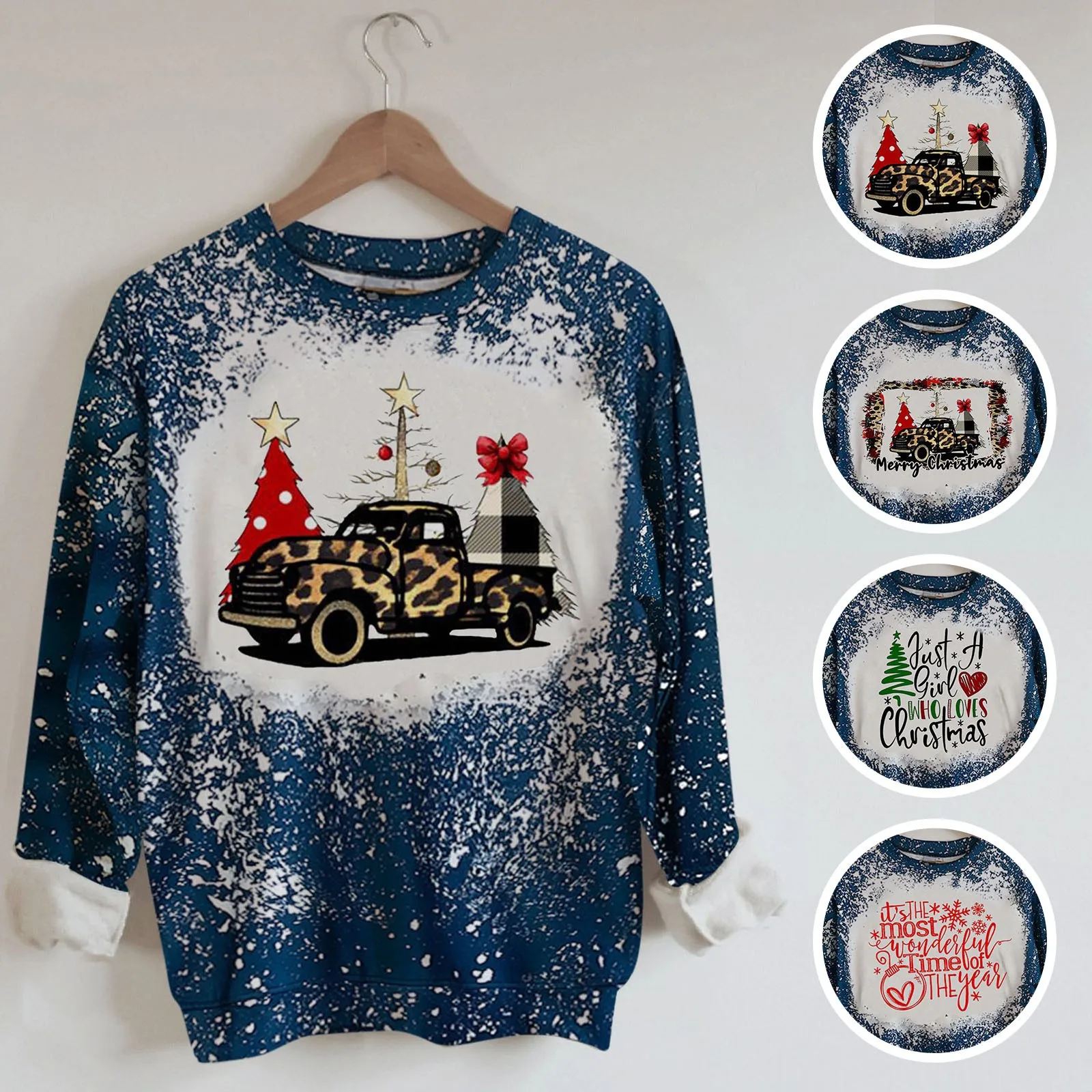 Women Hoodies Casual Christmas Santa Claus Printed Long Sleeve Sweatshirt Elegant Autumn Pullover Warm Shirts Top толстовка 2