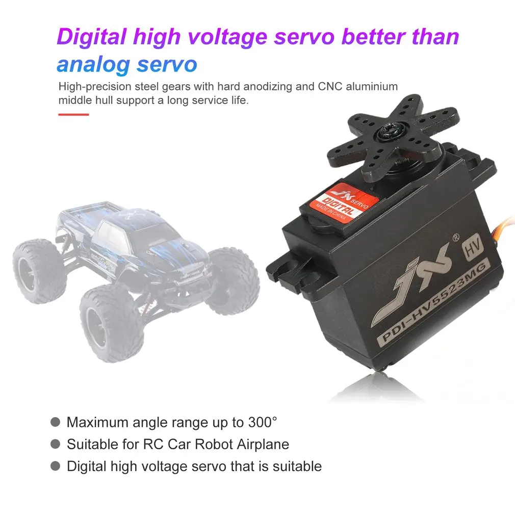JX PDI-HV5523 HV High Voltage Metal Gear Digital Core Servo with 23kg High Torque for RC Car Robot Airplane Aircraft Drone DIY