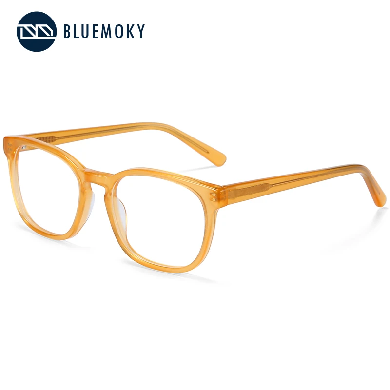 BLUEMOKY, прозрачные ацетатные очки, оправа для женщин, оптические очки для глаз, для мужчин и женщин, Квадратные прозрачные очки для близорукости, Новинка - Цвет оправы: 003