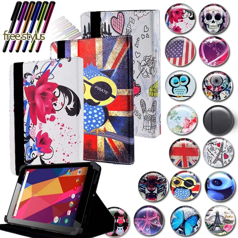 

KK&LL Leather Tablet Stand Folio Cover Case + Free stylus For Argos Alba 8 Inch