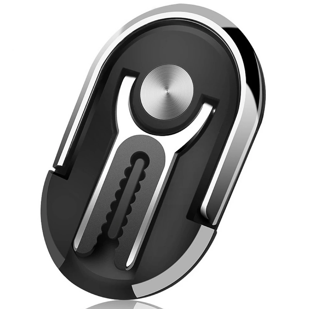 Универсальный держатель для мобильного телефона на 360 градусов, автомобильный держатель на вентиляционное отверстие, подставка, вращающийся магнитный держатель телефона с кольцом на палец, кронштейн - Цвет: Black